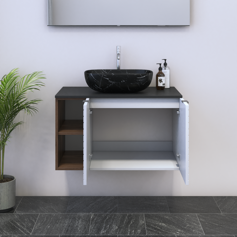 Capri 2D 60 Floating Bathroom Vanity with Shelf - Meble Furniture