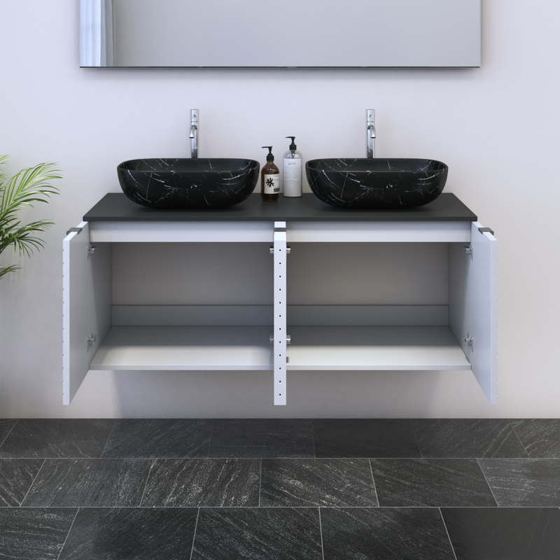 Capri 4D 120 Double Sink Floating Bathroom Vanity - Meble Furniture