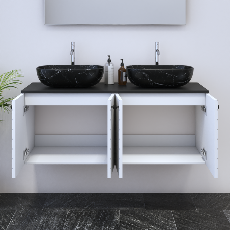 Avela 4D 120 Double Sink Floating Bathroom Vanity - Meble Furniture