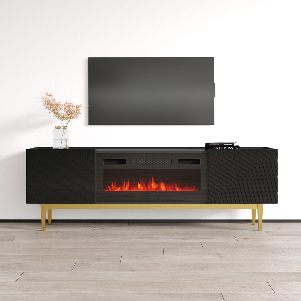 Floating electric fireplace tv stand online