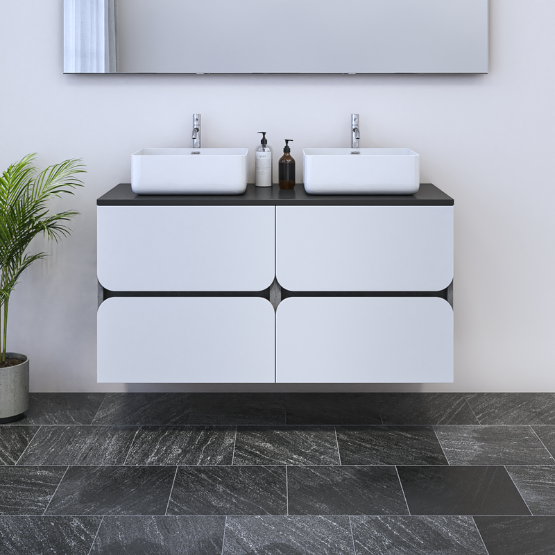 Azurro 4S 120 Double Sink Floating Bathroom Vanity - Meble Furniture