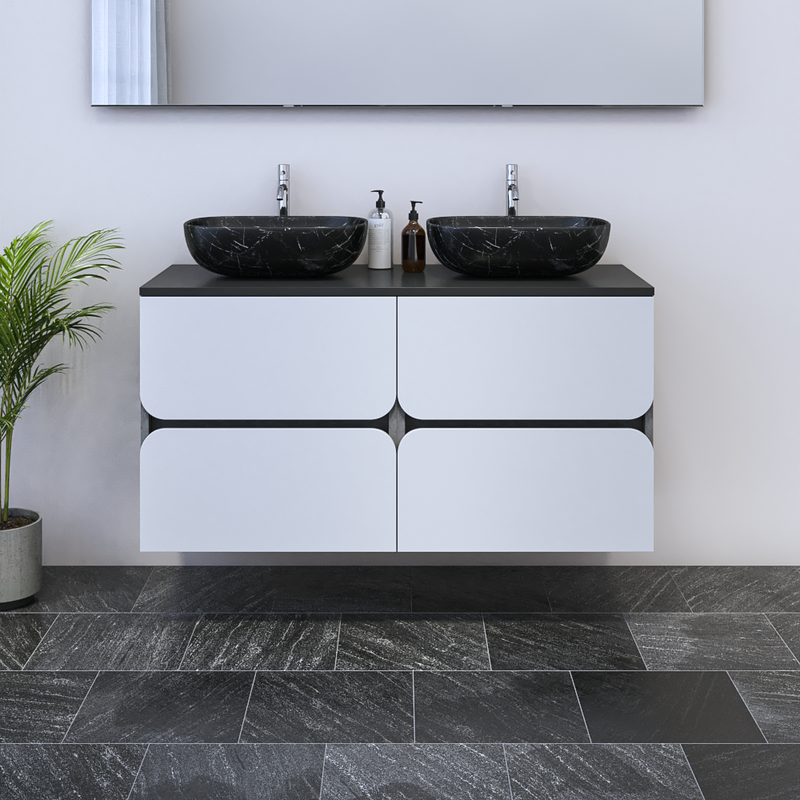 Azurro 4S 120 Double Sink Floating Bathroom Vanity - Meble Furniture