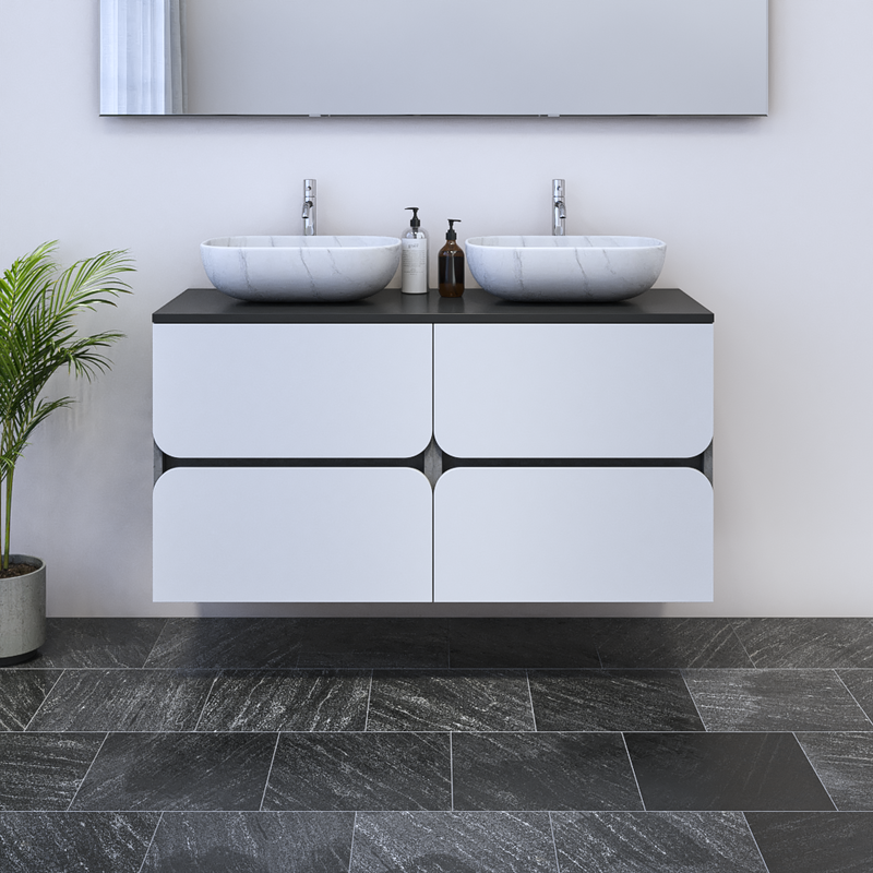 Azurro 4S 120 Double Sink Floating Bathroom Vanity - Meble Furniture