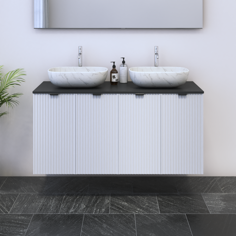 Nicole 4D 120 Double Sink Floating Bathroom Vanity - Meble Furniture