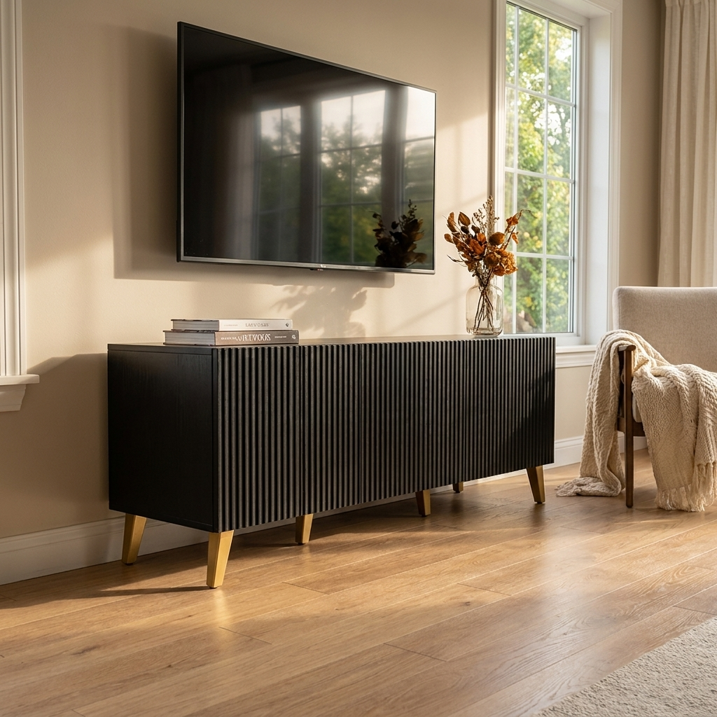 Pafos 3D TV Stand, Black, photo 2 of 8