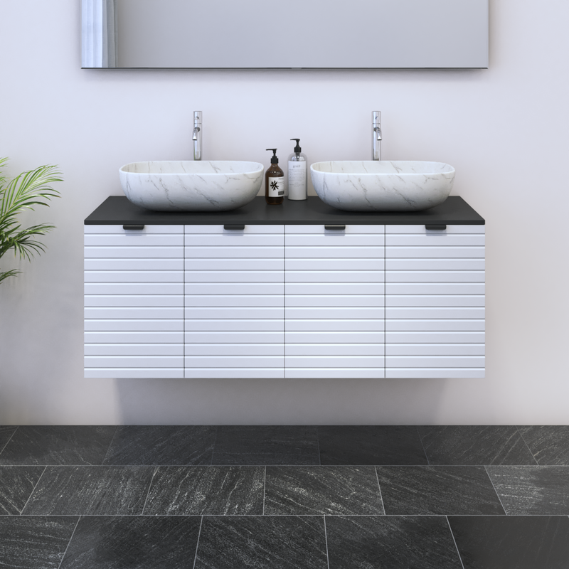 Capri 4D 120 Double Sink Floating Bathroom Vanity - Meble Furniture