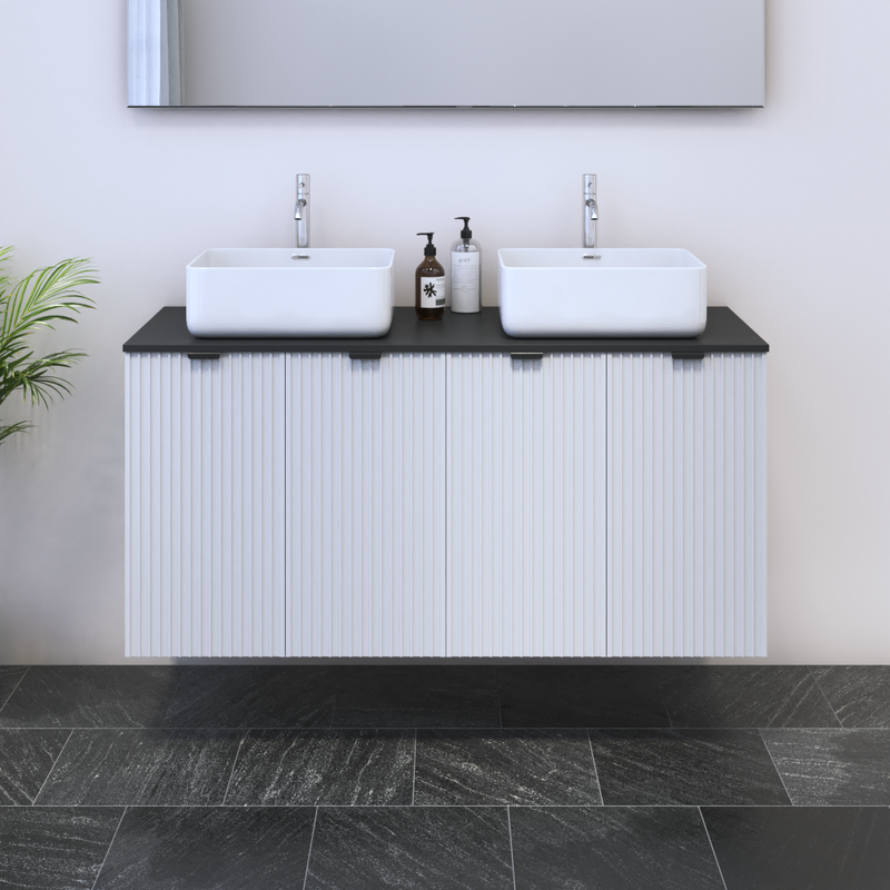 Nicole 4D 120 Double Sink Floating Bathroom Vanity - Meble Furniture