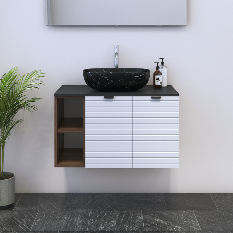 Capri 2D 60 Floating Bathroom Vanity with Shelf - Meble Furniture