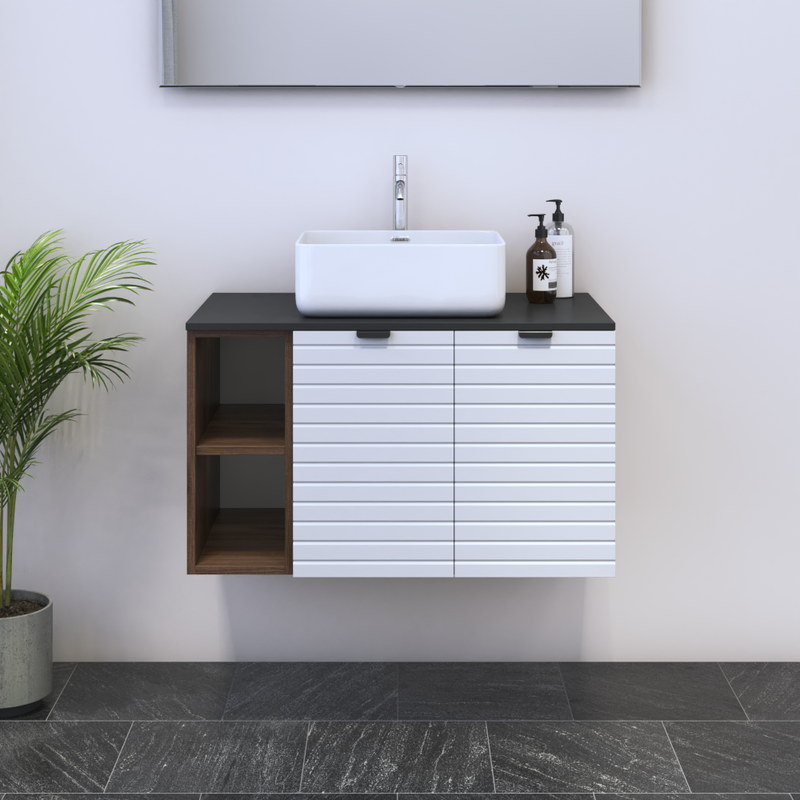 Capri 2D 60 Floating Bathroom Vanity with Shelf - Meble Furniture