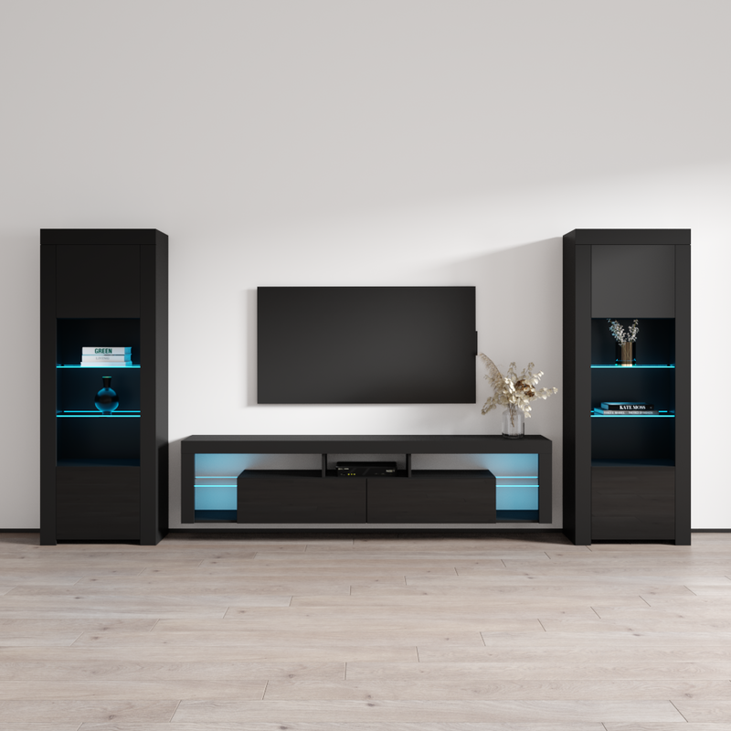 Milano 200 Floating BK-BK Entertainment Center - Meble Furniture