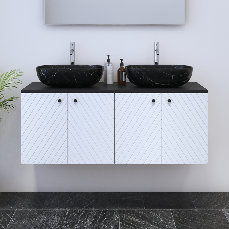 Avela 4D 120 Double Sink Floating Bathroom Vanity - Meble Furniture