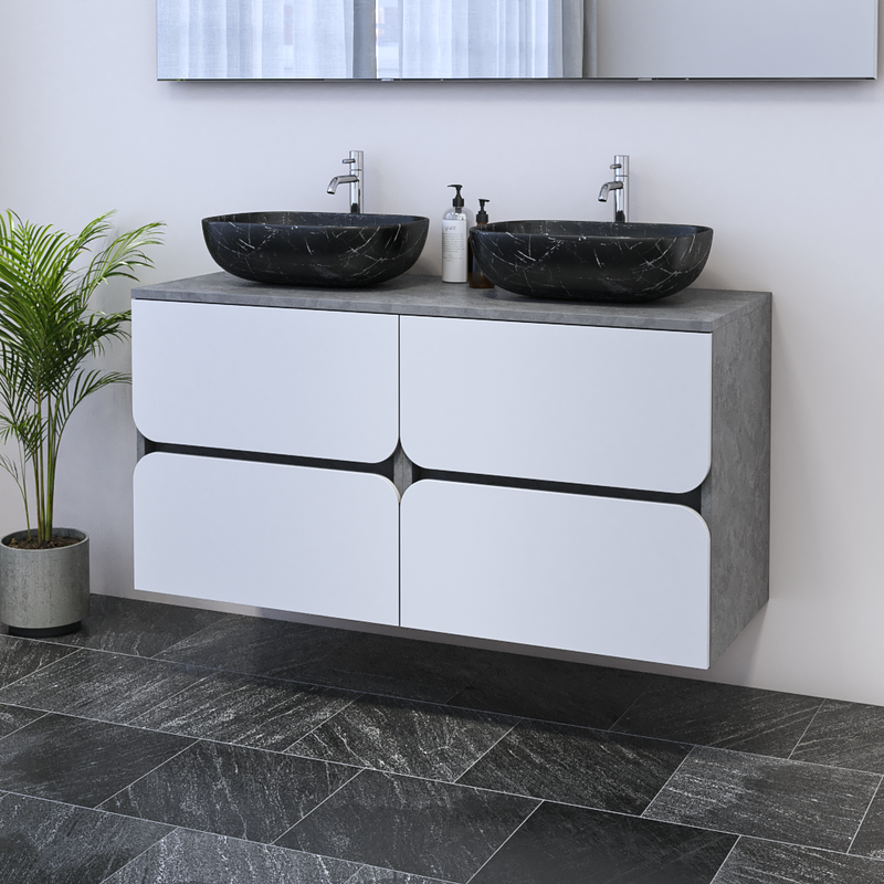 Azurro 4S 120 Double Sink Floating Bathroom Vanity - Meble Furniture