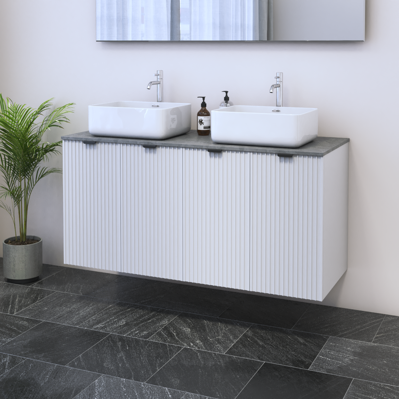 Nicole 4D 120 Double Sink Floating Bathroom Vanity - Meble Furniture