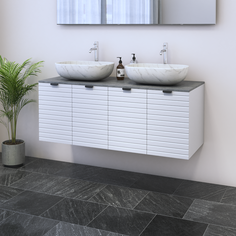 Capri 4D 120 Double Sink Floating Bathroom Vanity - Meble Furniture