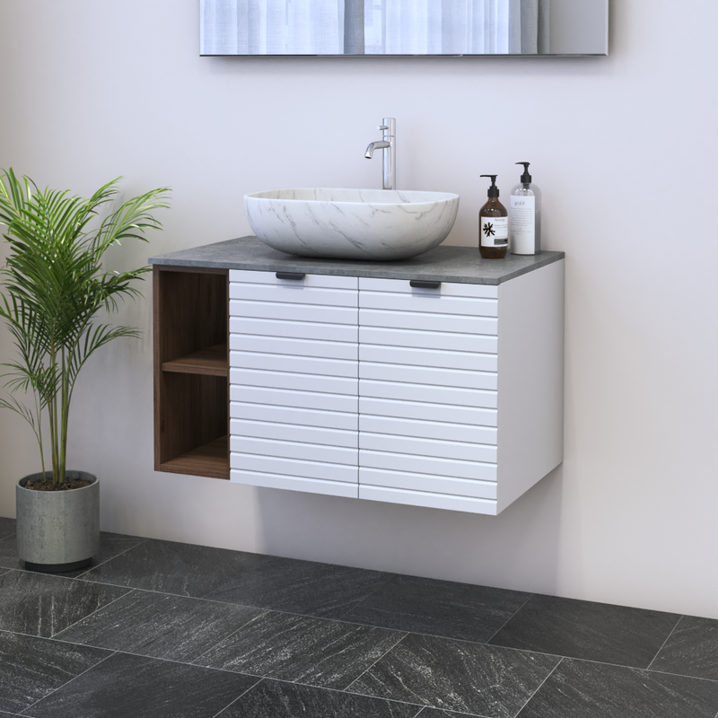 Capri 2D 60 Floating Bathroom Vanity with Shelf - Meble Furniture