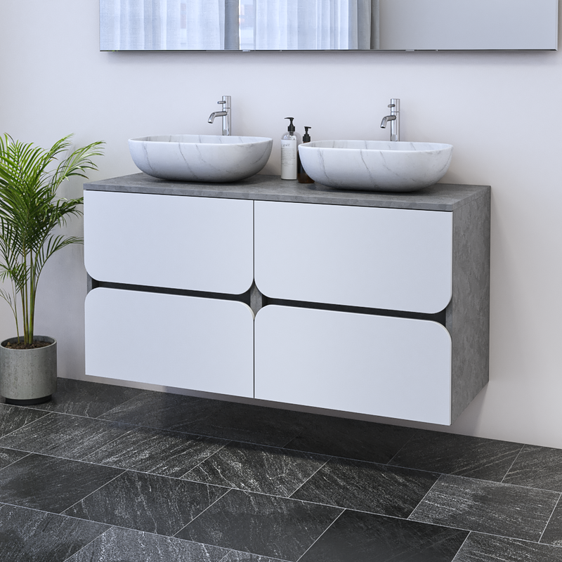 Azurro 4S 120 Double Sink Floating Bathroom Vanity - Meble Furniture