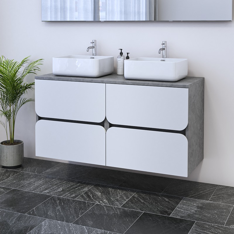 Azurro 4S 120 Double Sink Floating Bathroom Vanity - Meble Furniture