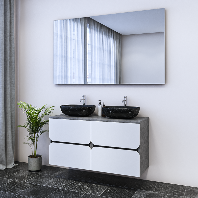 Azurro 4S 120 Double Sink Floating Bathroom Vanity - Meble Furniture