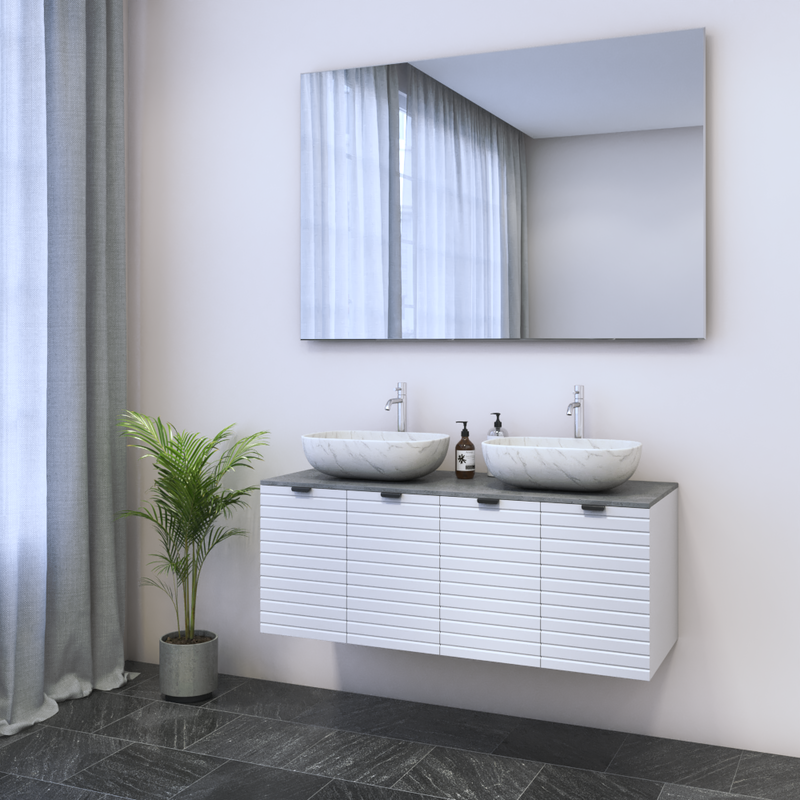 Capri 4D 120 Double Sink Floating Bathroom Vanity - Meble Furniture