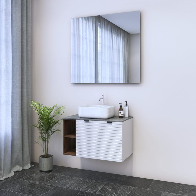 Capri 2D 60 Floating Bathroom Vanity with Shelf - Meble Furniture