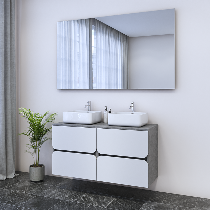 Azurro 4S 120 Double Sink Floating Bathroom Vanity - Meble Furniture