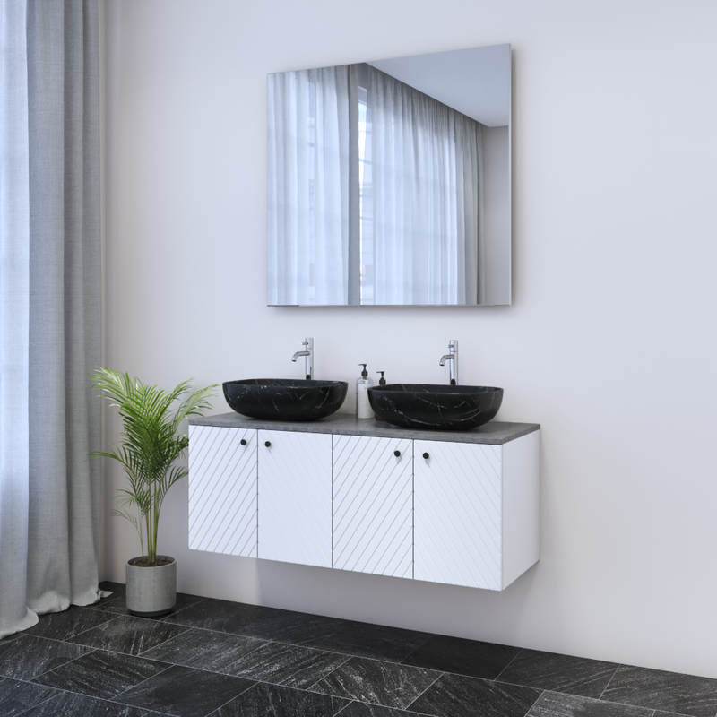 Avela 4D 120 Double Sink Floating Bathroom Vanity - Meble Furniture