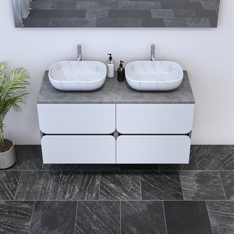 Azurro 4S 120 Double Sink Floating Bathroom Vanity - Meble Furniture