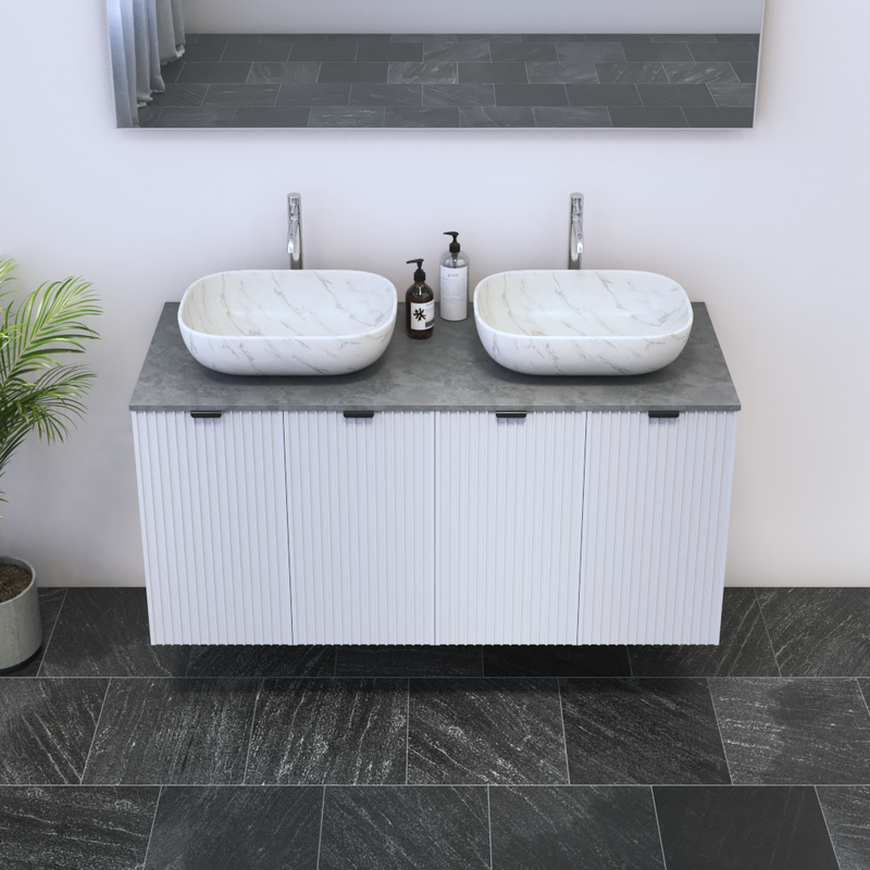 Nicole 4D 120 Double Sink Floating Bathroom Vanity - Meble Furniture