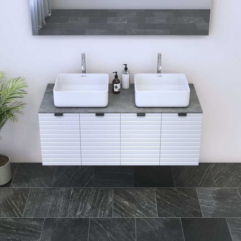 Capri 4D 120 Double Sink Floating Bathroom Vanity - Meble Furniture