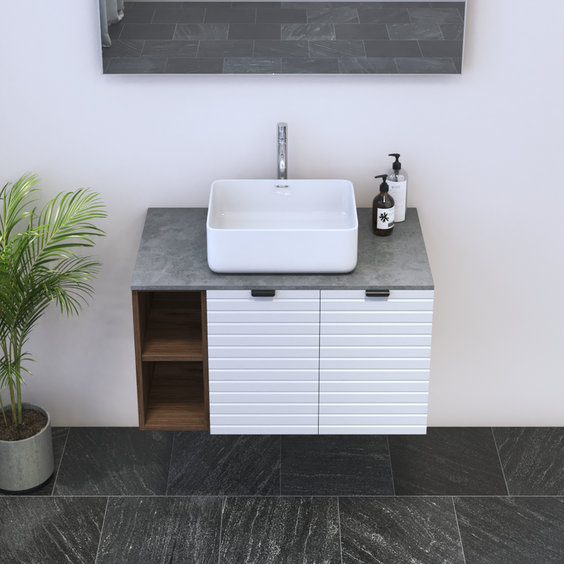 Capri 2D 60 Floating Bathroom Vanity with Shelf - Meble Furniture