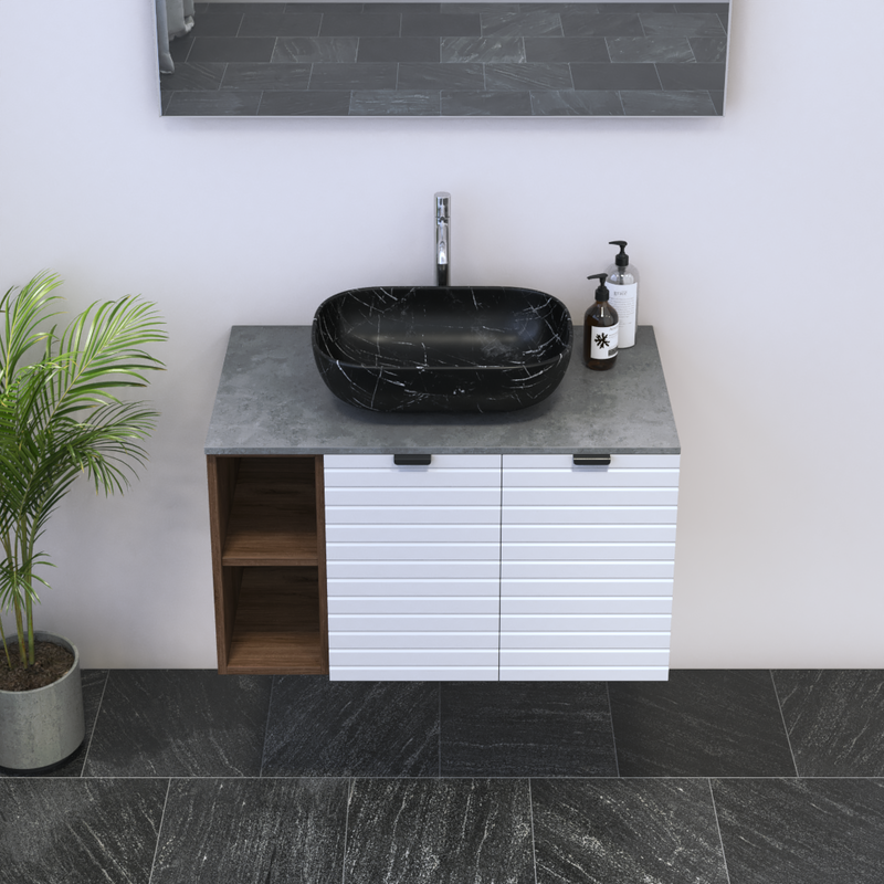 Capri 2D 60 Floating Bathroom Vanity with Shelf - Meble Furniture