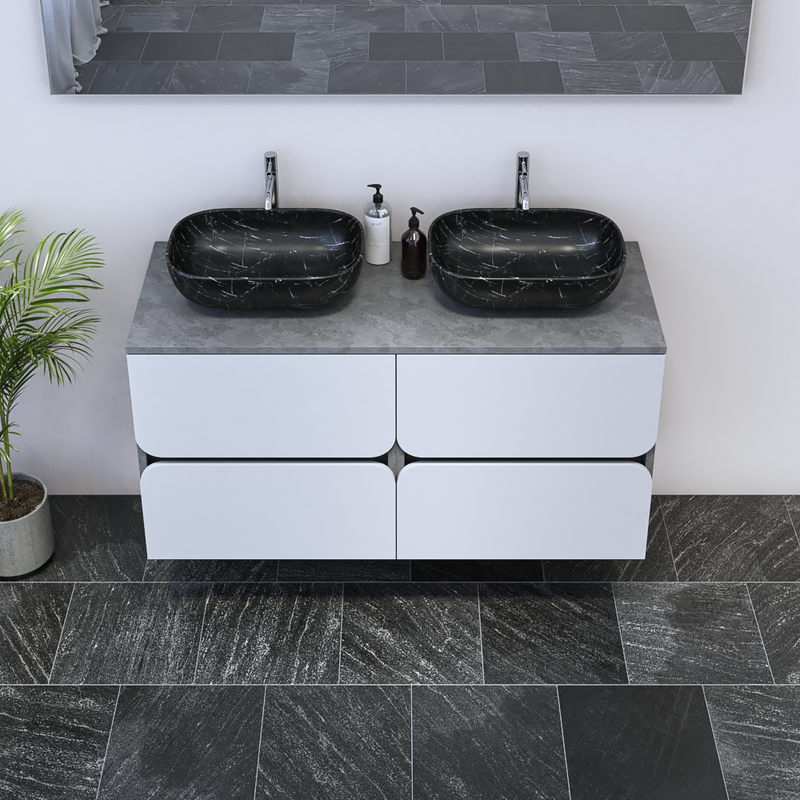 Azurro 4S 120 Double Sink Floating Bathroom Vanity - Meble Furniture