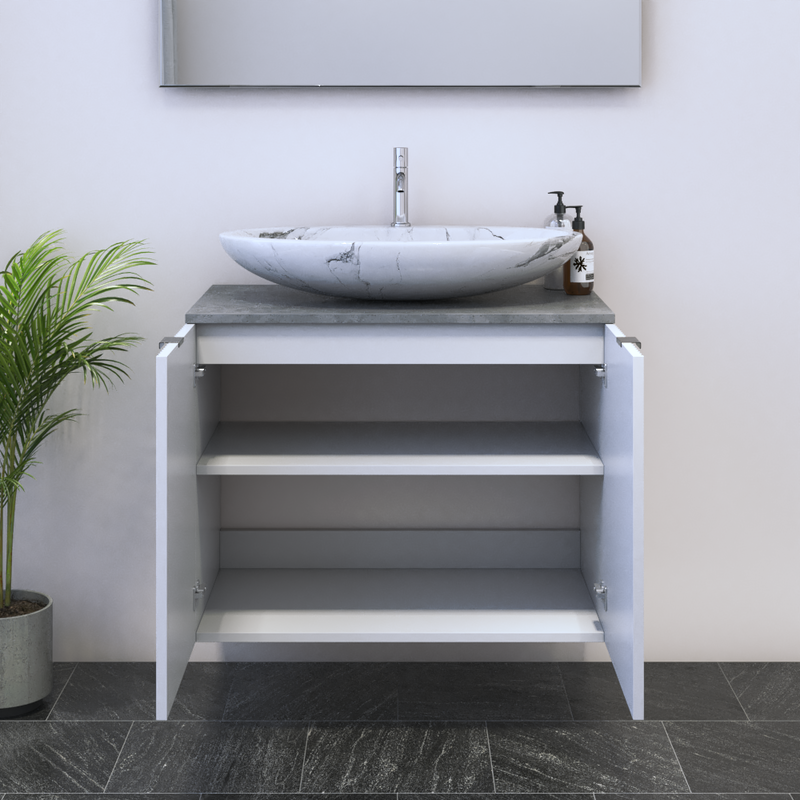 Nicole 2D 80 Floating Bathroom Vanity - Meble Furniture