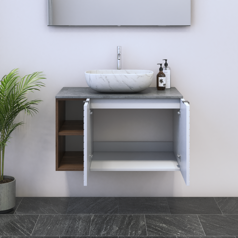 Capri 2D 60 Floating Bathroom Vanity with Shelf - Meble Furniture