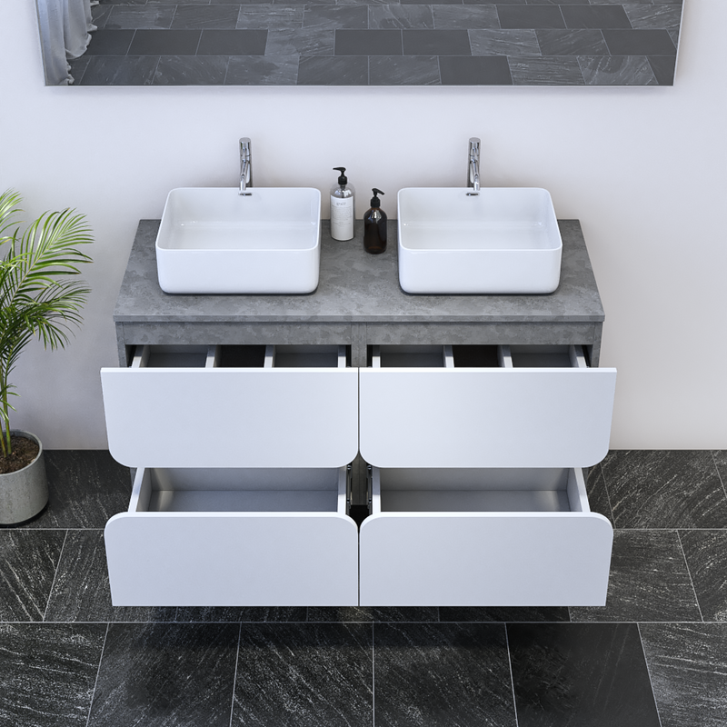 Azurro 4S 120 Double Sink Floating Bathroom Vanity - Meble Furniture