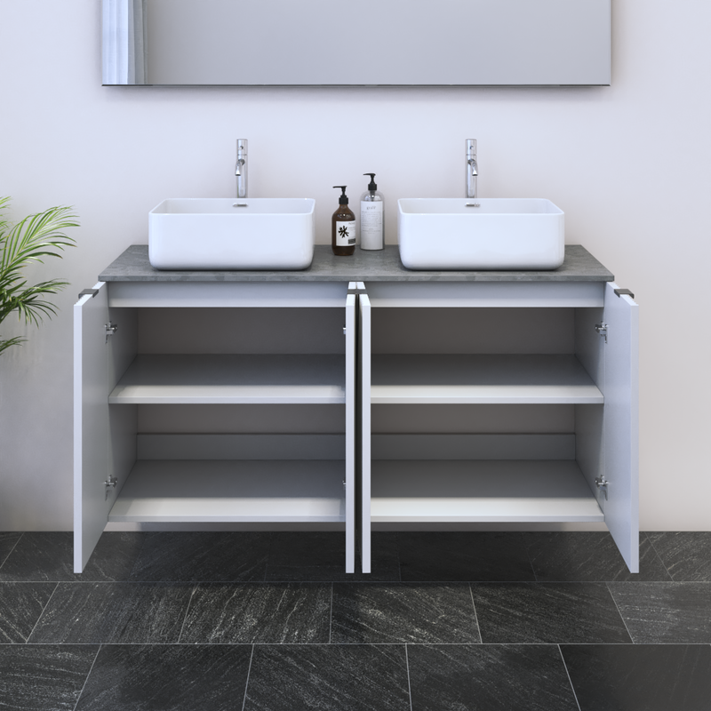 Nicole 4D 120 Double Sink Floating Bathroom Vanity - Meble Furniture