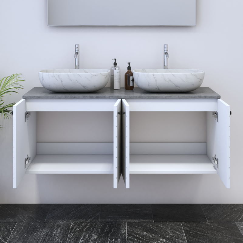 Avela 4D 120 Double Sink Floating Bathroom Vanity - Meble Furniture