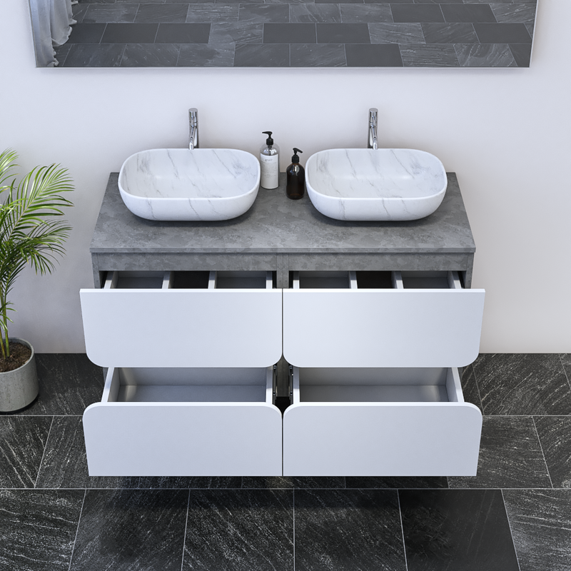 Azurro 4S 120 Double Sink Floating Bathroom Vanity - Meble Furniture