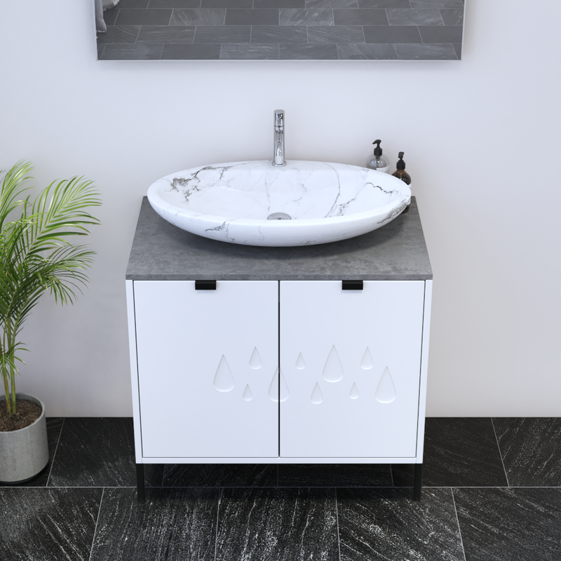 Teardrop 2D 80 Floating Bathroom Vanity - Meble Furniture