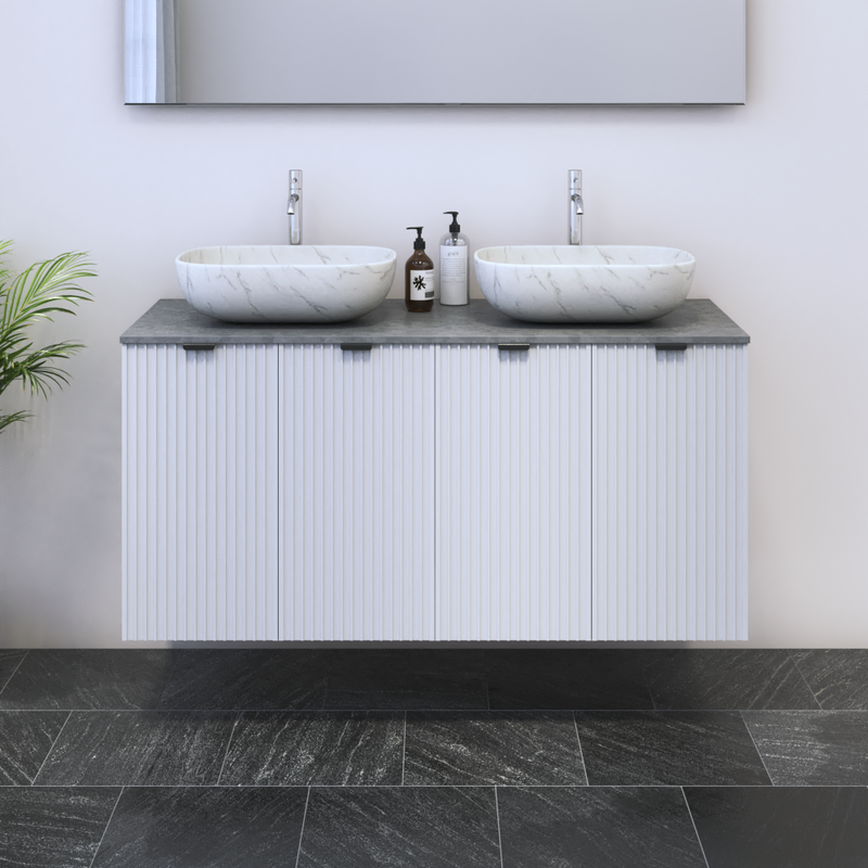 Nicole 4D 120 Double Sink Floating Bathroom Vanity - Meble Furniture