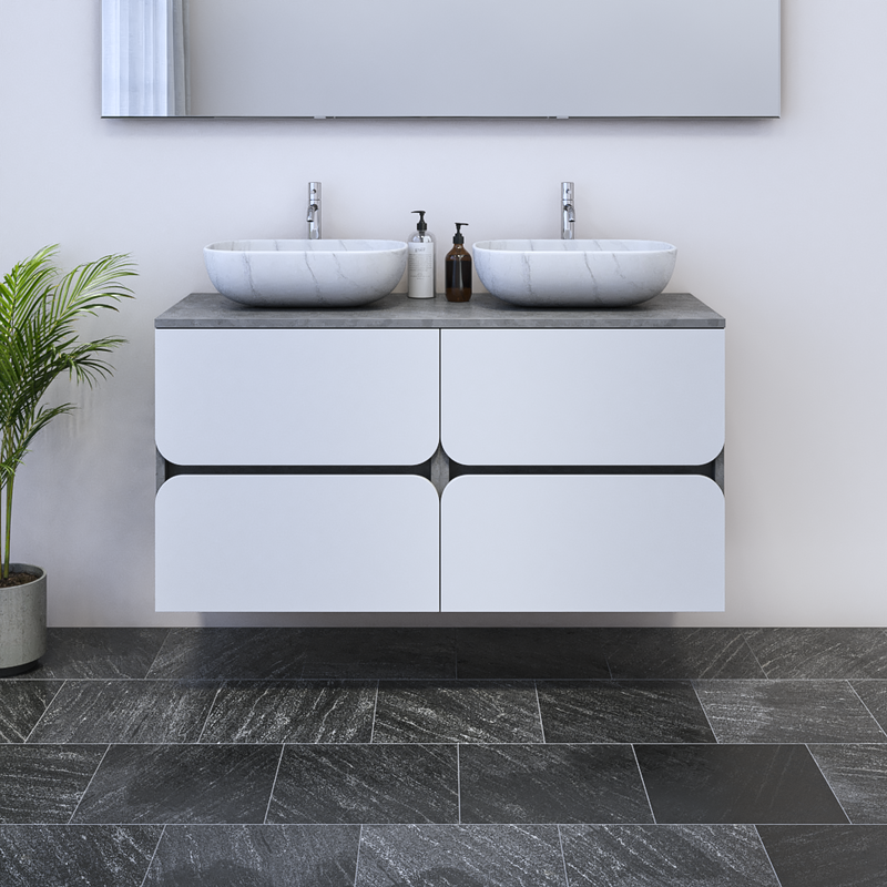 Azurro 4S 120 Double Sink Floating Bathroom Vanity - Meble Furniture