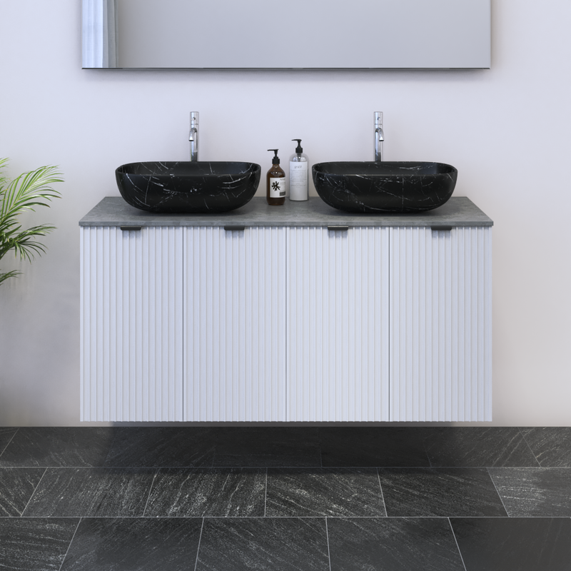 Nicole 4D 120 Double Sink Floating Bathroom Vanity - Meble Furniture