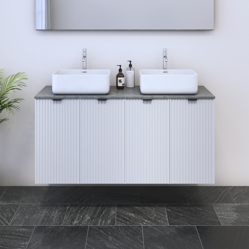 Nicole 4D 120 Double Sink Floating Bathroom Vanity - Meble Furniture