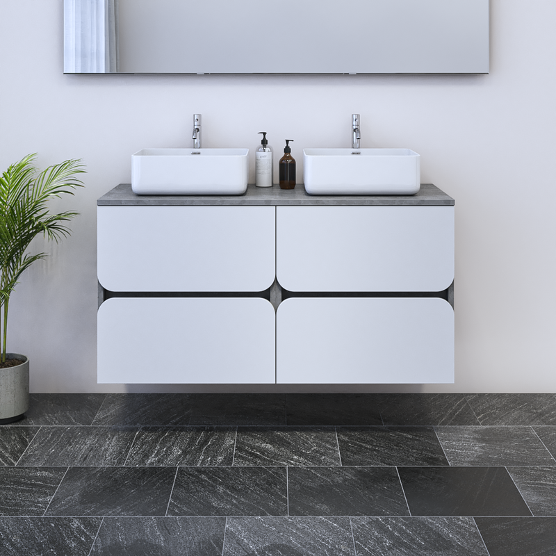 Azurro 4S 120 Double Sink Floating Bathroom Vanity - Meble Furniture