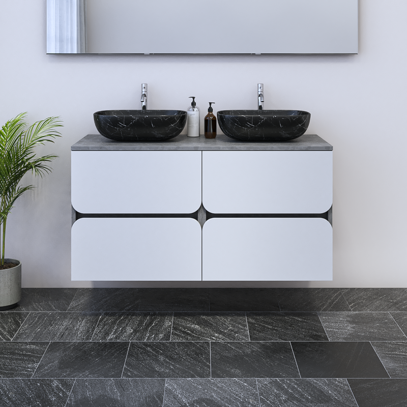 Azurro 4S 120 Double Sink Floating Bathroom Vanity - Meble Furniture