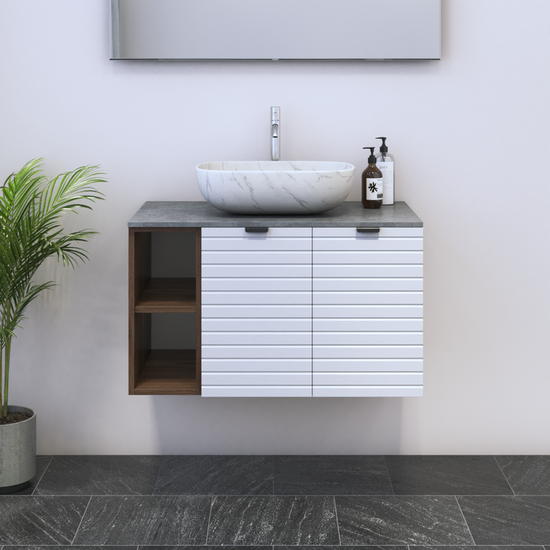 Capri 2D 60 Floating Bathroom Vanity with Shelf - Meble Furniture