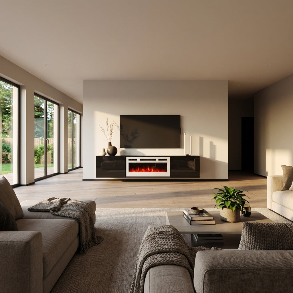 Cali WH-EF Wall Mounted Electric Fireplace 72" TV Stand - Meble Furniture