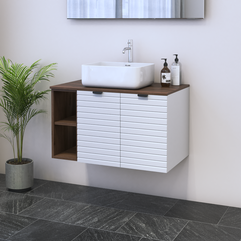 Capri 2D 60 Floating Bathroom Vanity with Shelf - Meble Furniture