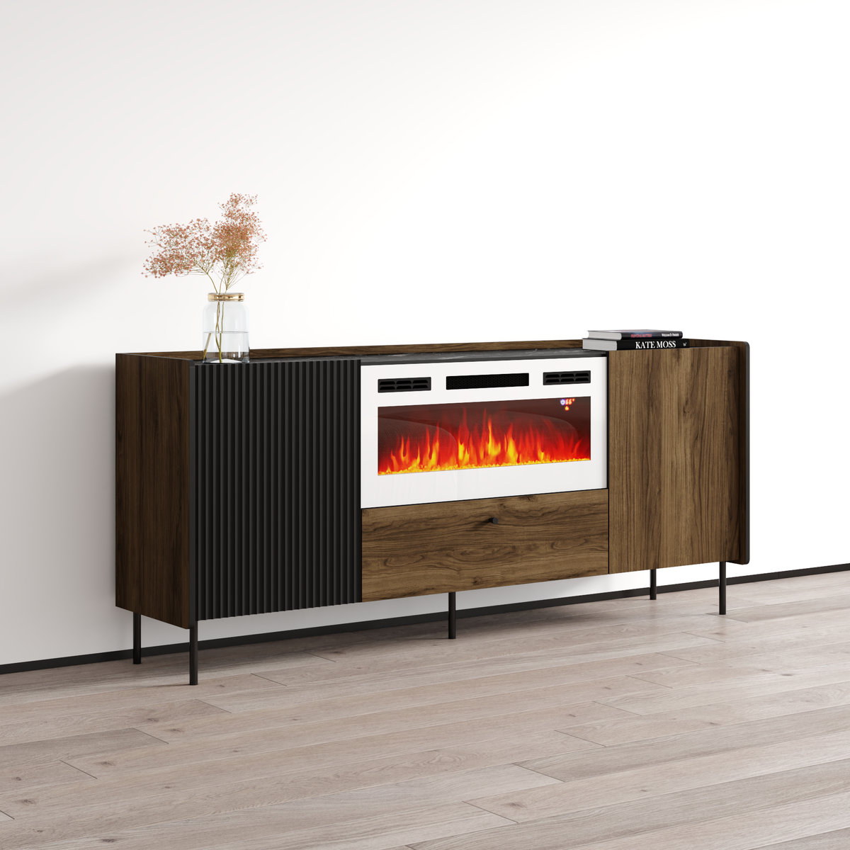 Brandy 180 WH-EF Fireplace Sideboard – Meble Furniture