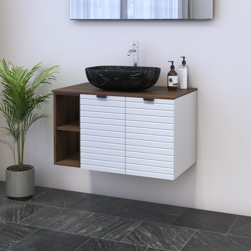 Capri 2D 60 Floating Bathroom Vanity with Shelf - Meble Furniture
